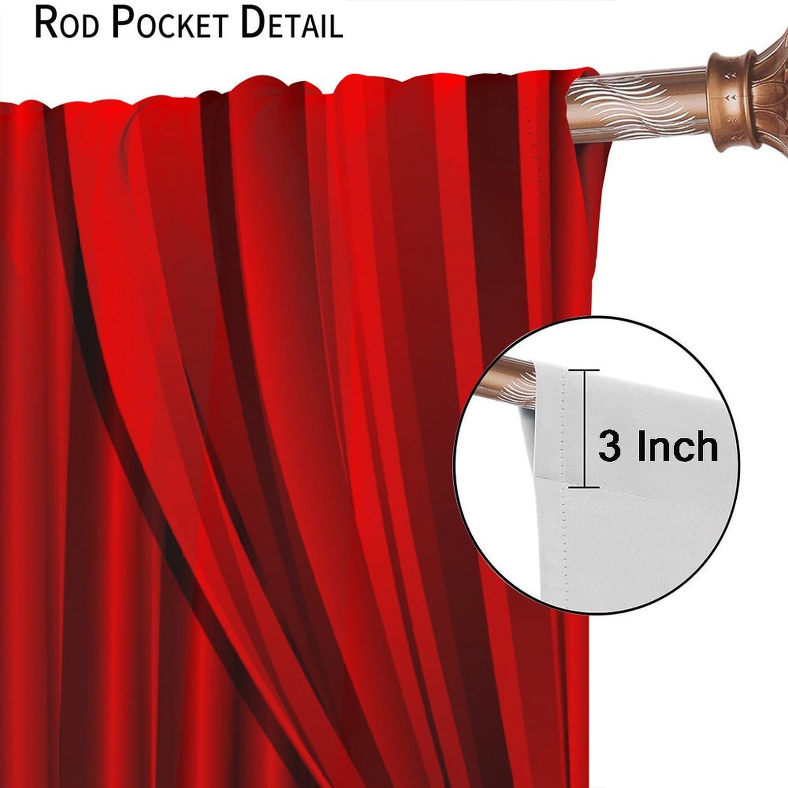 Cortinas de teatro, espectáculo, concierto de escenario, teatro, cortina roja para ventana, cortinas para dormitorio, sala de estar, 42 x 63 pulgadas