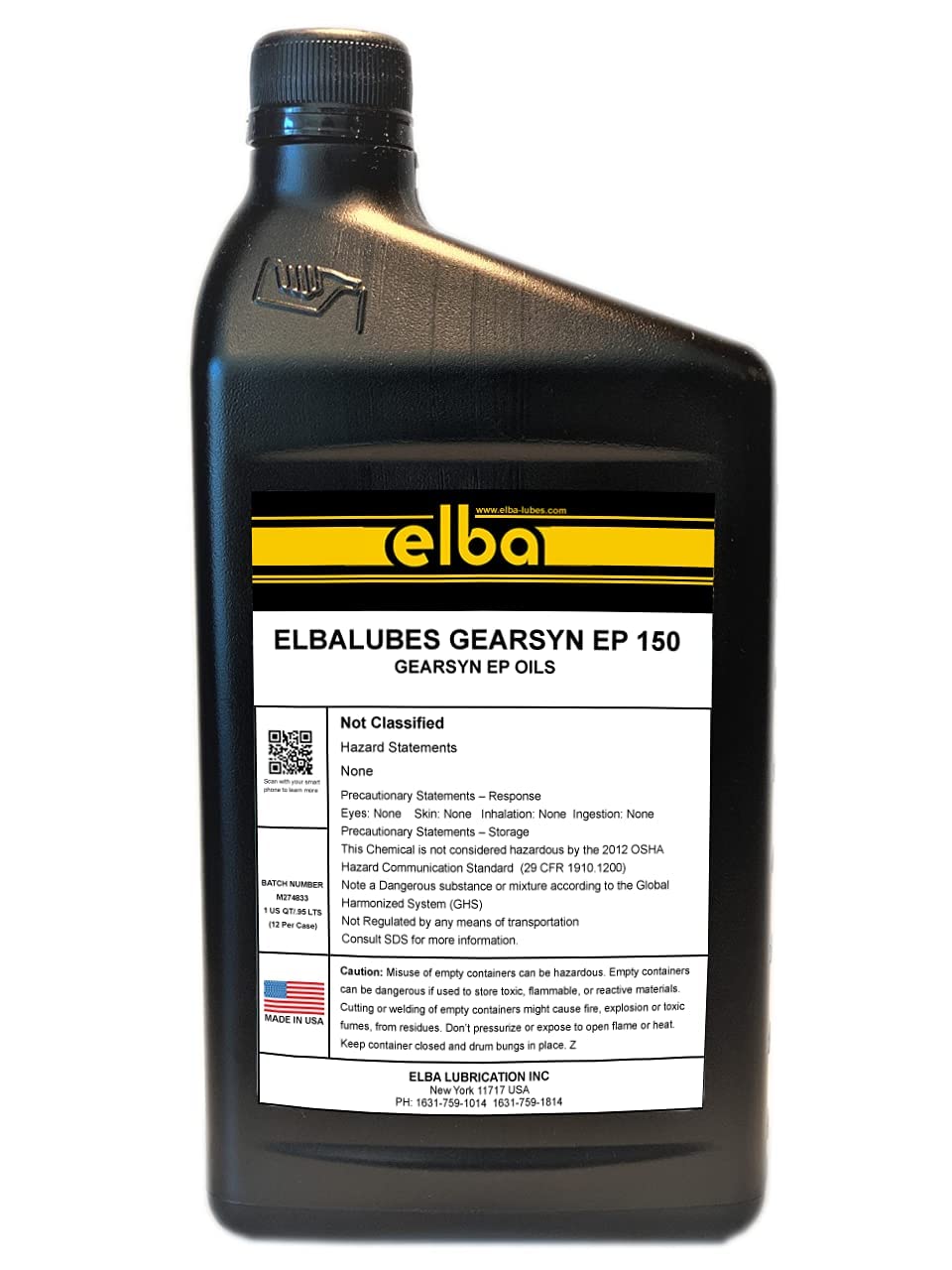 ELBALUBES Gear-SYN EP 150 Synthetic Gear Oils High Performance Lubricant for Heavy-Duty Industrial Gears. Compare to: Chevron Meropa Shell Omala S2 G 150. MOBILGEAR 600 XP (1QTR)