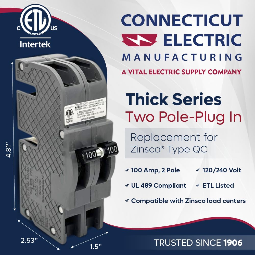 Connecticut Electric UBIZ2100-1 - 100 Amp 1-1/2 in 2-Pole Zinsco
