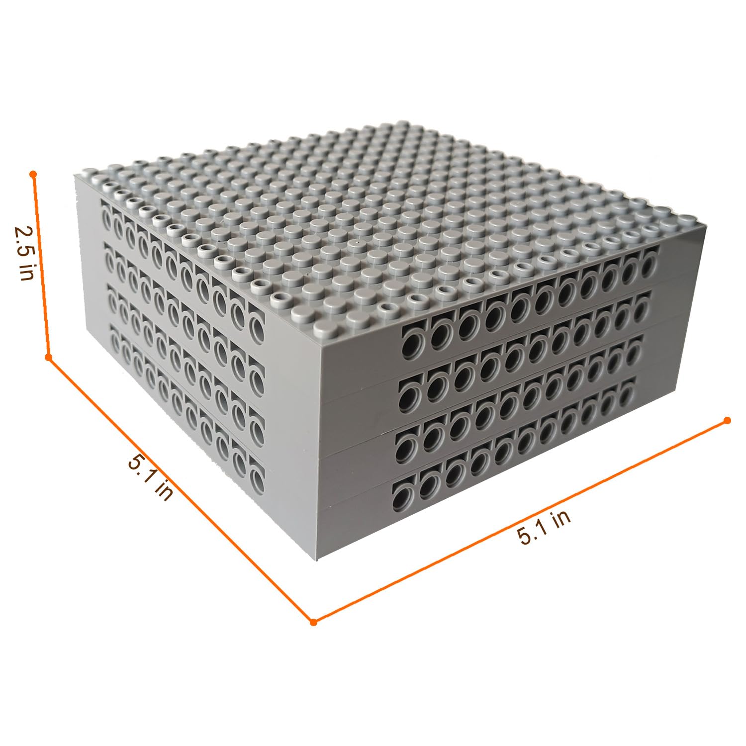 8 Stück Grundplatten-Multipack Klassische Grundbauplatten für Bausteine 16x16 Architekturplatten Erstellen Sie Pixel-Gemälde & Wanddisplays Kompatibel mit allen großen Marken von Bausteinen (Grau)