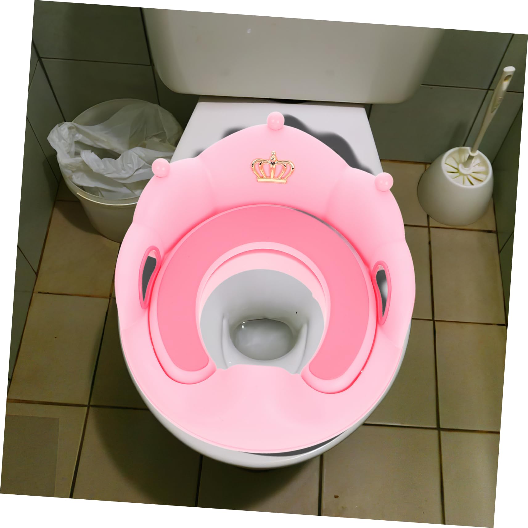 GALPADA Sedile Wc Cuscino Morbido Staccabile per Ragazzo Ragazza con Riduttore Rosa Design Antiscivolo Manico Robusto e Schienale e Facile da Pulire per Addestramento al Vasino