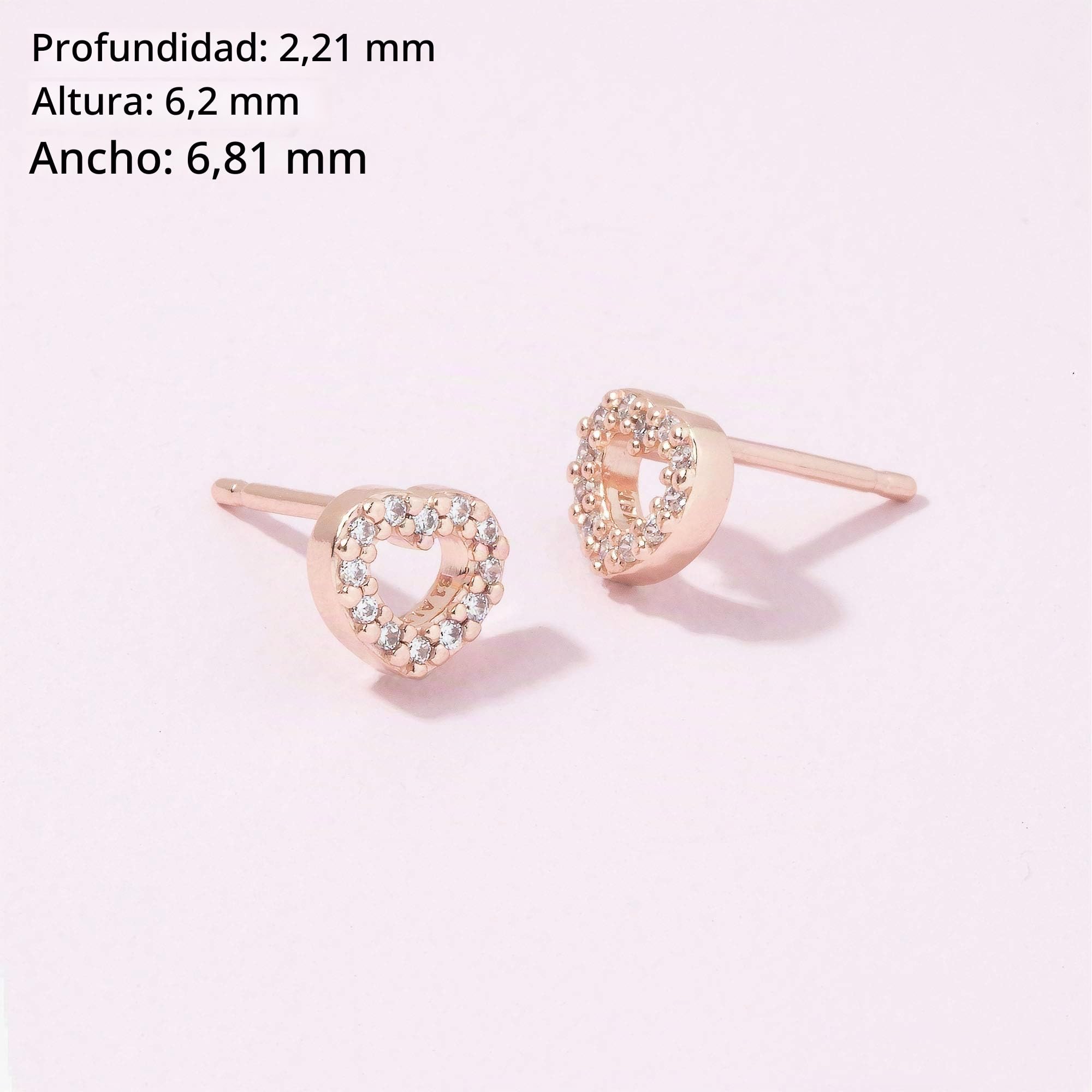 Pandora Moments - Pendientes de tuerca chapados en oro rosa de 14 quilates con circonita cúbica para mujer