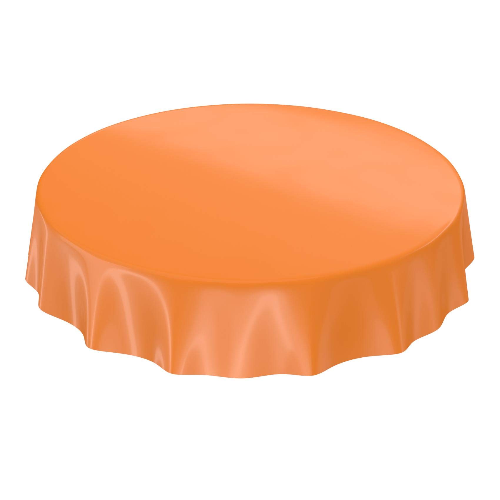 Anro - Mantel de hule lavable de color liso brillante, toalla, naranja, Schnittkante 350 x 140cm