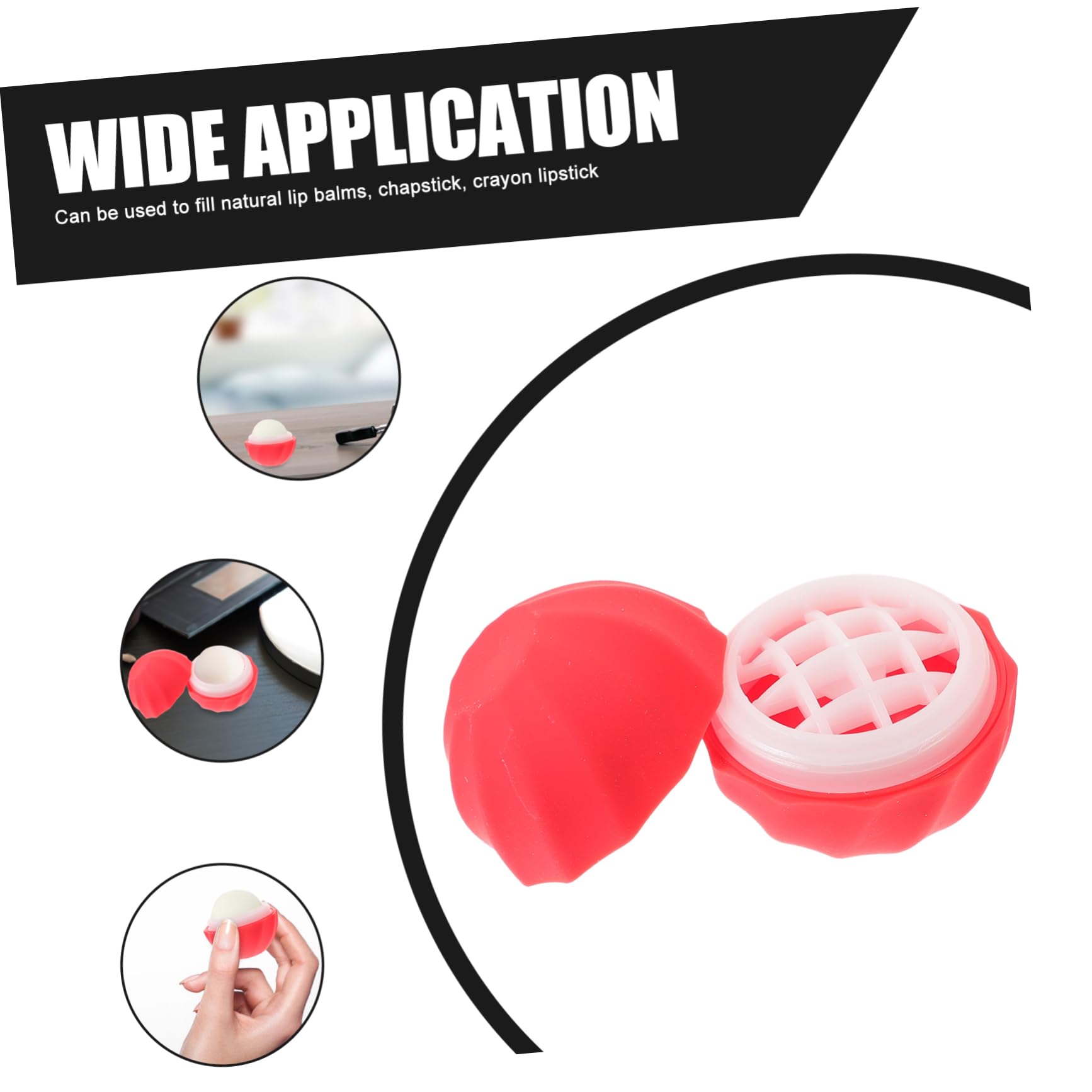 20pezzi Contenitori Per Lip Balm Ricaricabili Scatole Sferiche Rosa Per Viaggi Erogatori Vuoti Per Cosmetici Pratici e Leggeri