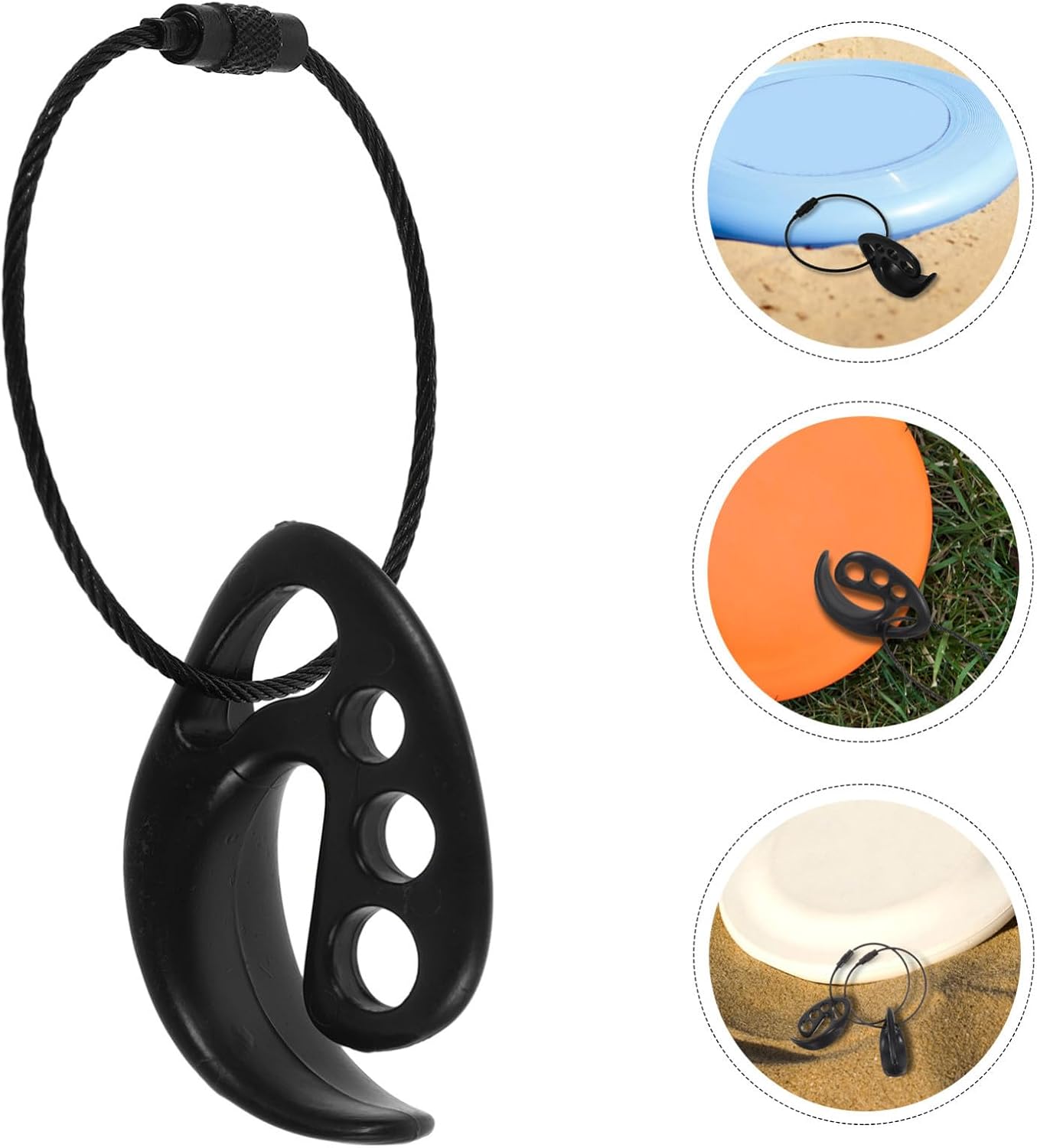 Luxshiny Portable Flying Disc Clip 2Pcs Plastic Holder with Hanging Ring