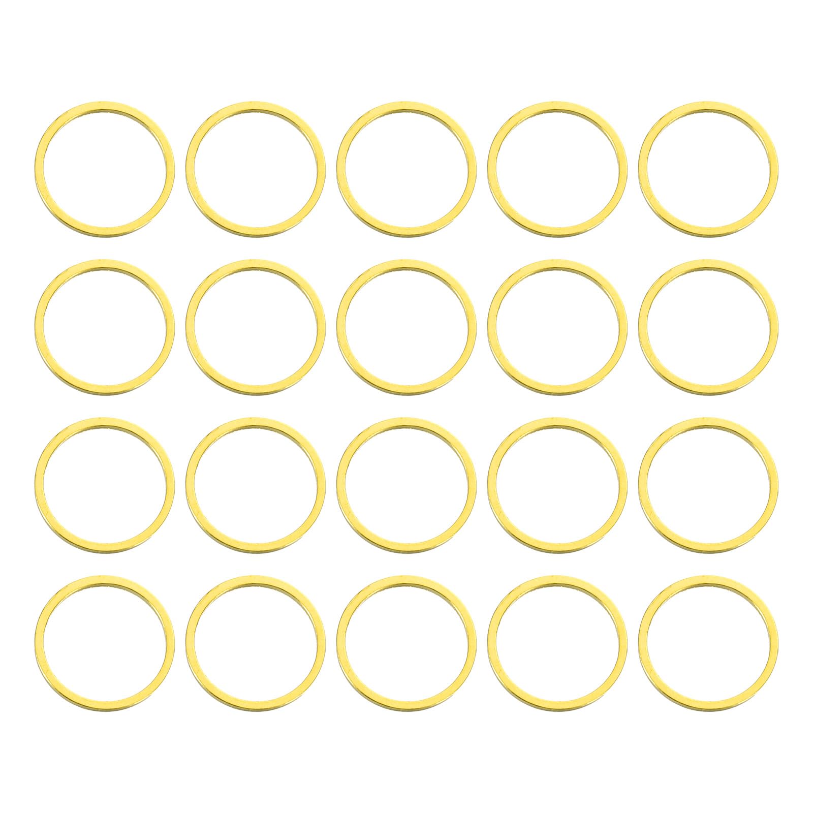 sourcing map 50pcs 12mm Brass Hollow Circle Bezel Pendant Frame Round Linking Rings Jewelry Connectors for Earrings Necklaces Jewelry Making Resin Craft (Gold)