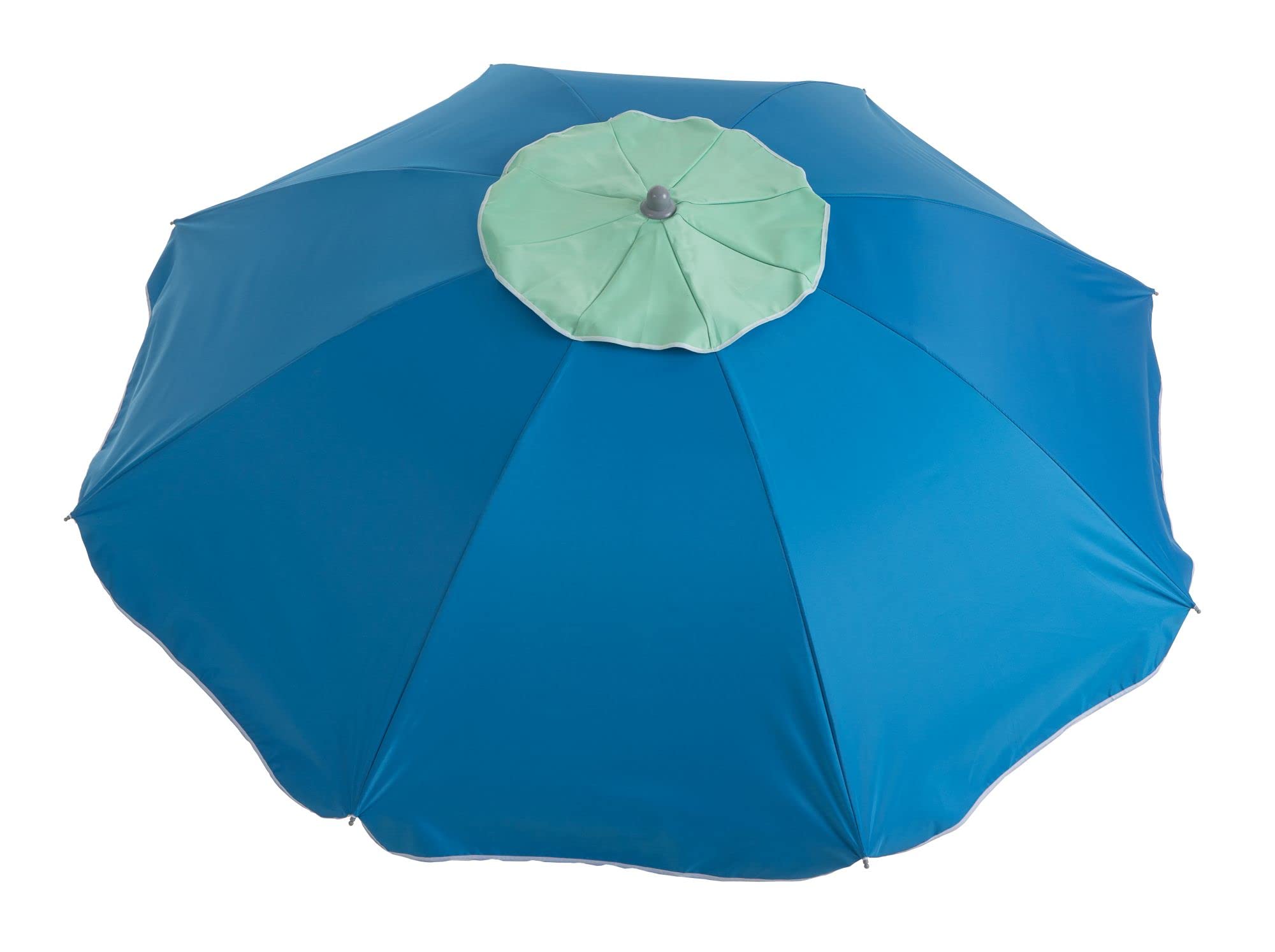 AREMAR Sombrilla de Playa Resistente al Viento Airvent, Protección UV, Varillas de Fibra de Vidrio e Incluye Funda para Transporte (180 cm. Azul)