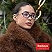 Breaksun Fashion Oval Glasses for Women Men Retro Round Tortoise Frame Blue Light Glasses Nerd Eyeglasses (Clear Dark Brown)