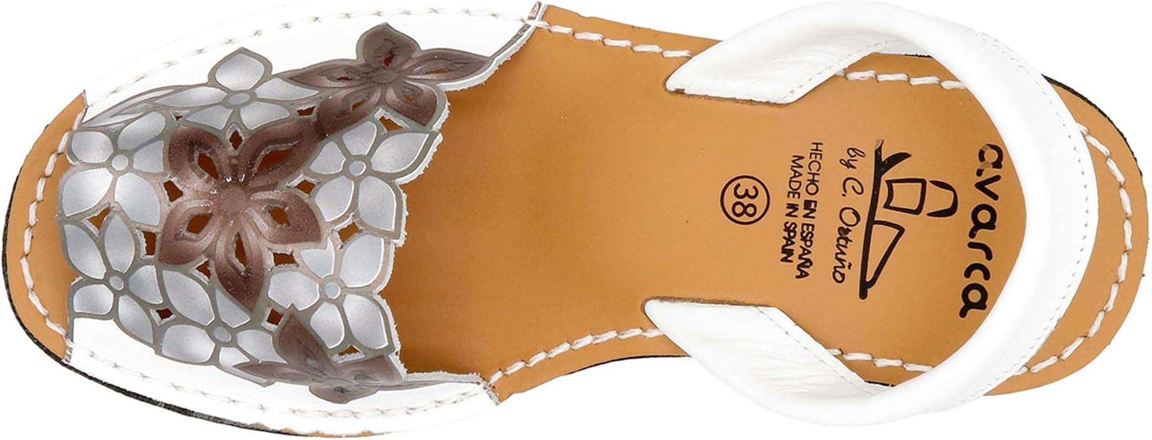 Avarca – Sandali Donna In Pelle Scamosciata Con Micro Glitter, Fatti A Mano In Spagna, Suola Antiscivolo, Colore Beige