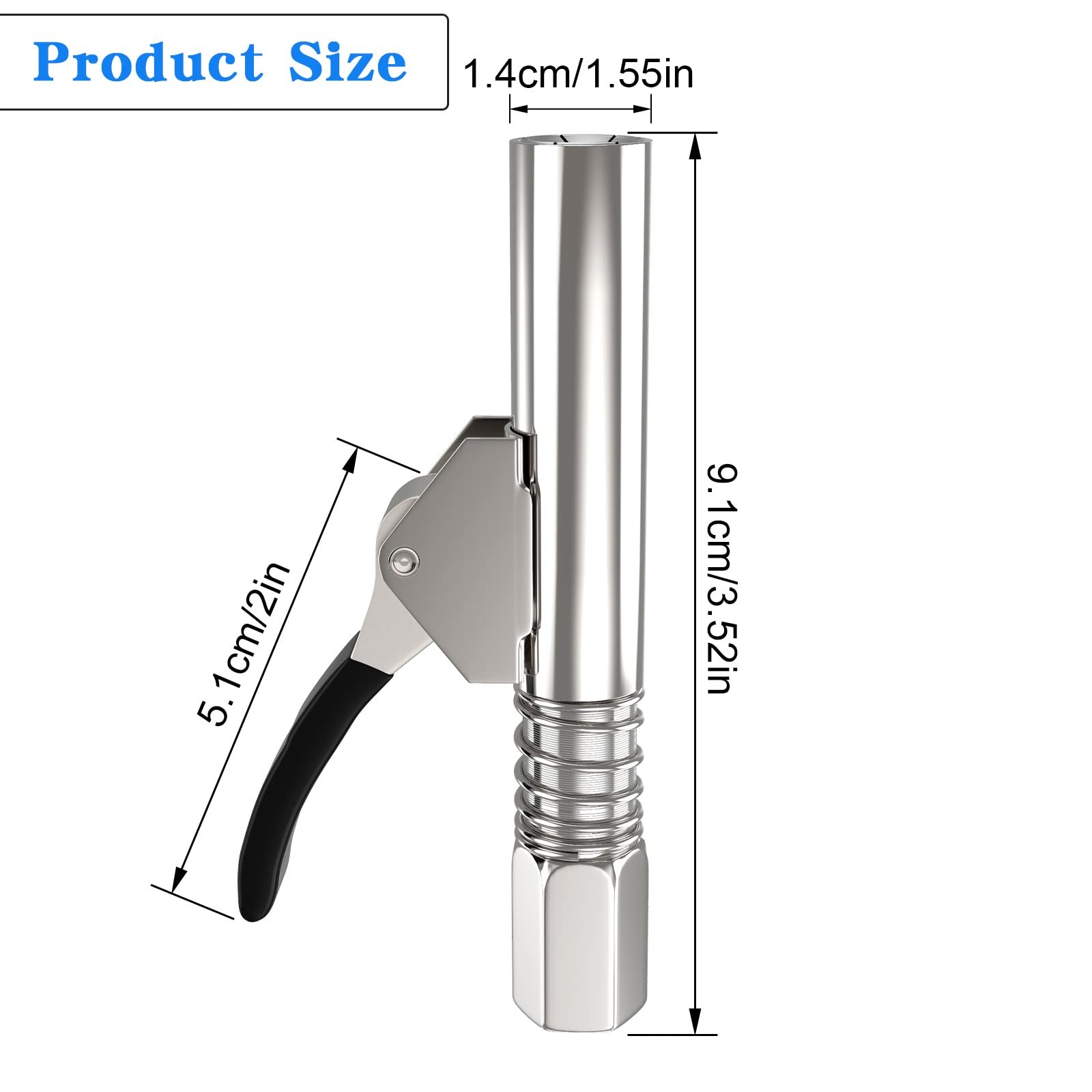 Pistola Per Grasso Con Accoppiatore Autobloccante - Doppia Maniglia, Alta Pressione - Foto 5