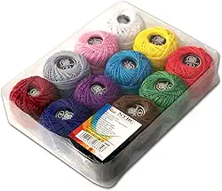 NYBC Estojo Linha Bordado Com 12 Rolos De 40m Fino Diversas Cores