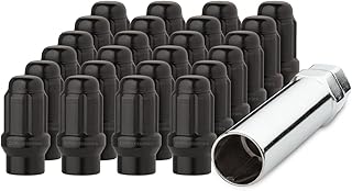 DPAccessories 24 Black 12x1.5 Closed End ET Spline Tuner Lug Nuts for Aftermarket Wheels LCE3L6HESBK04024