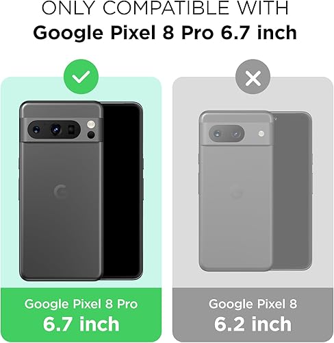 Miniatura 8 de Compatible con Pixel 8 Pro, funda de silicona líquida, funda protectora de cuerpo completo a prueba de golpes, forro de microfibra suave, funda