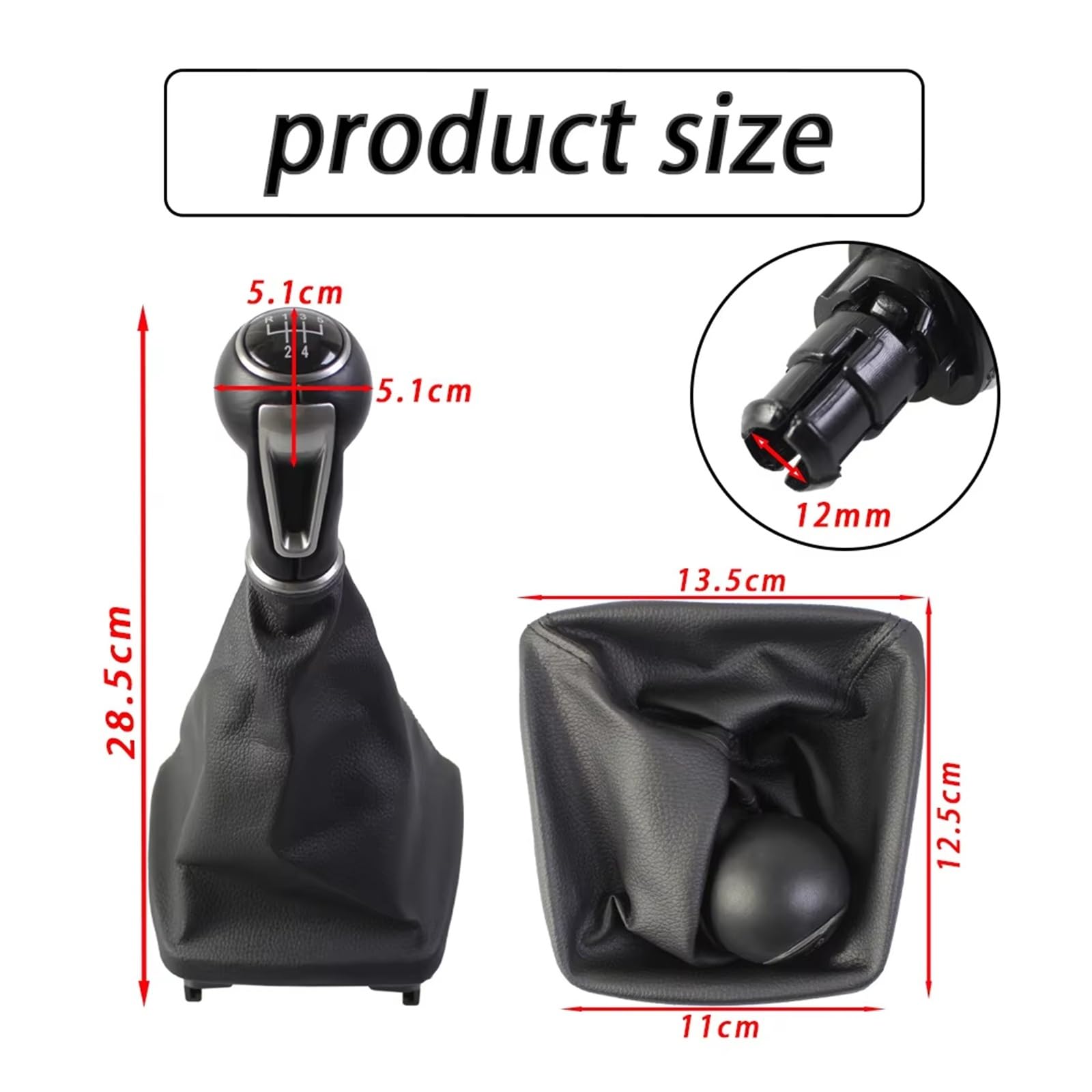 Schaltknauf Für Sitz Für Ibiza IV Für 6J | 2009–2012 Auto-Schaltknauf mit Gamasche aus Leder(6 Speed)