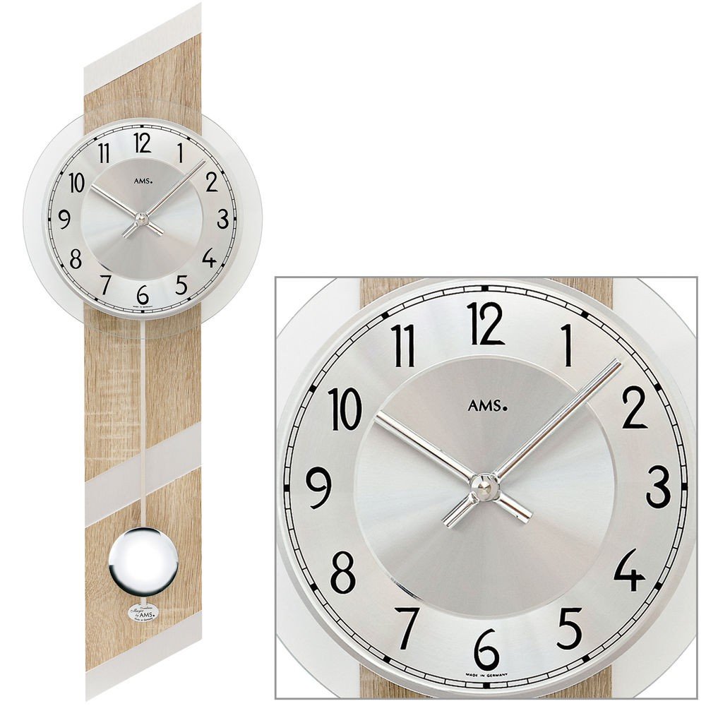 Moderno relojes de pared diseño de aspecto de madera Sonoma reloj de péndulo reloj de cuarzo