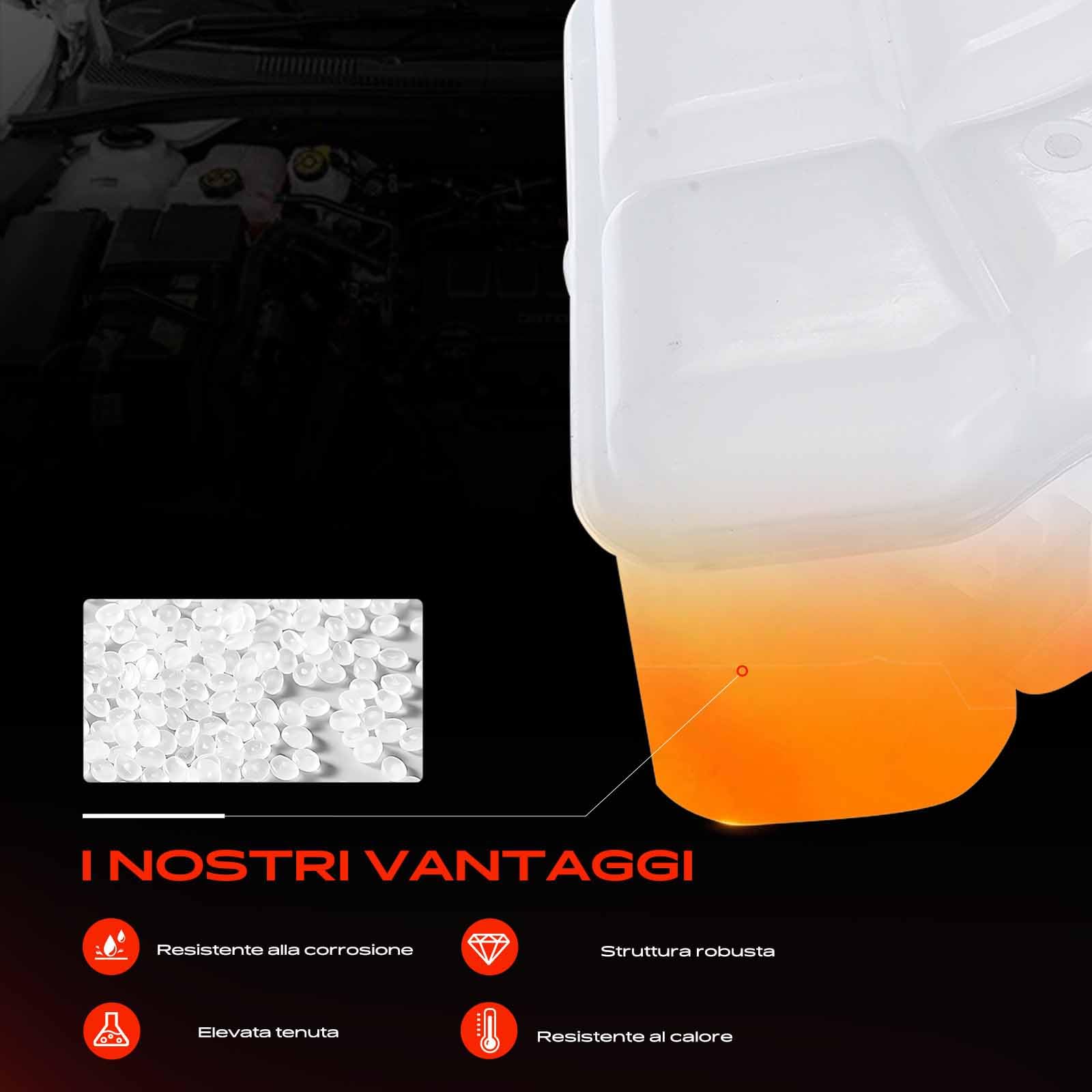 Frankberg Serbatoio di Espansione Refrigerante Contenitore per refrigerante Compatibile con Fiesta V JD JH 1.4 16V Fiesta V JD JH 1.25 16V Fusion JU 1.4 Fusion JU 1.6 Fiesta V JD JH 1.6 16V 1221362