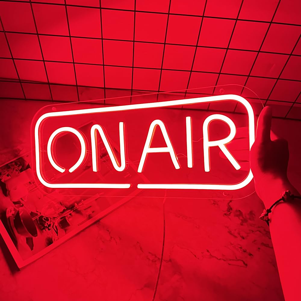 On Air Neonschild, LED-Studio, Live, dekorative Lichter, rotes Neon-Lichtschild für Twitch, Tiktok, Youtube-Streamer/Gamer – Live-Streaming/Aufnahme-Lichtschild, Bar, Club, Zuhause, Schlafzimmer