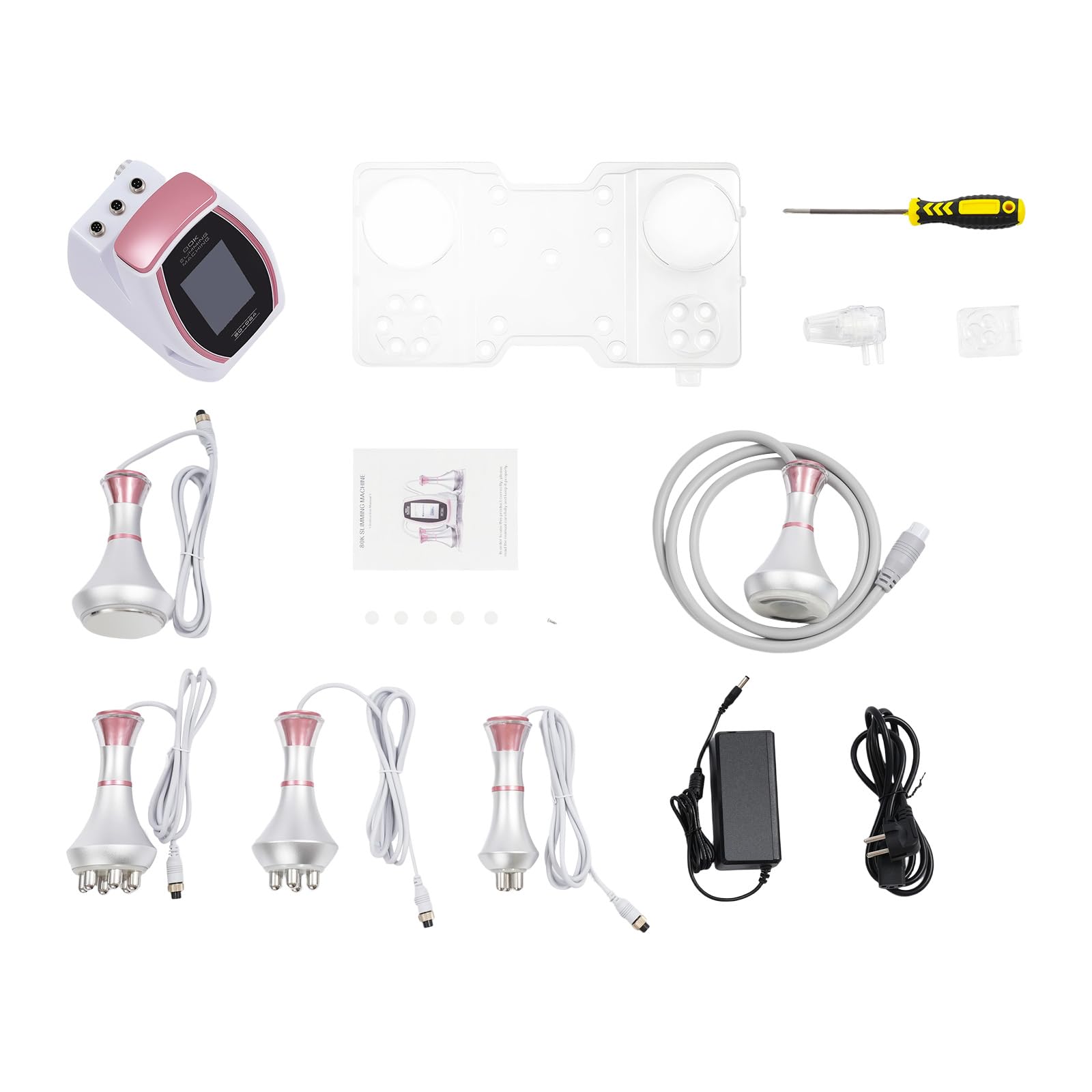 Máquina de cavitación 5 en 1 Multifuncional Cuidado Personal Belleza Corporal Máquina de Deformación de Cuerpo Dispositivo de Cavitación Ultrasónica 5 Cabezales de Tratamiento Para Cuerpo Y Cara