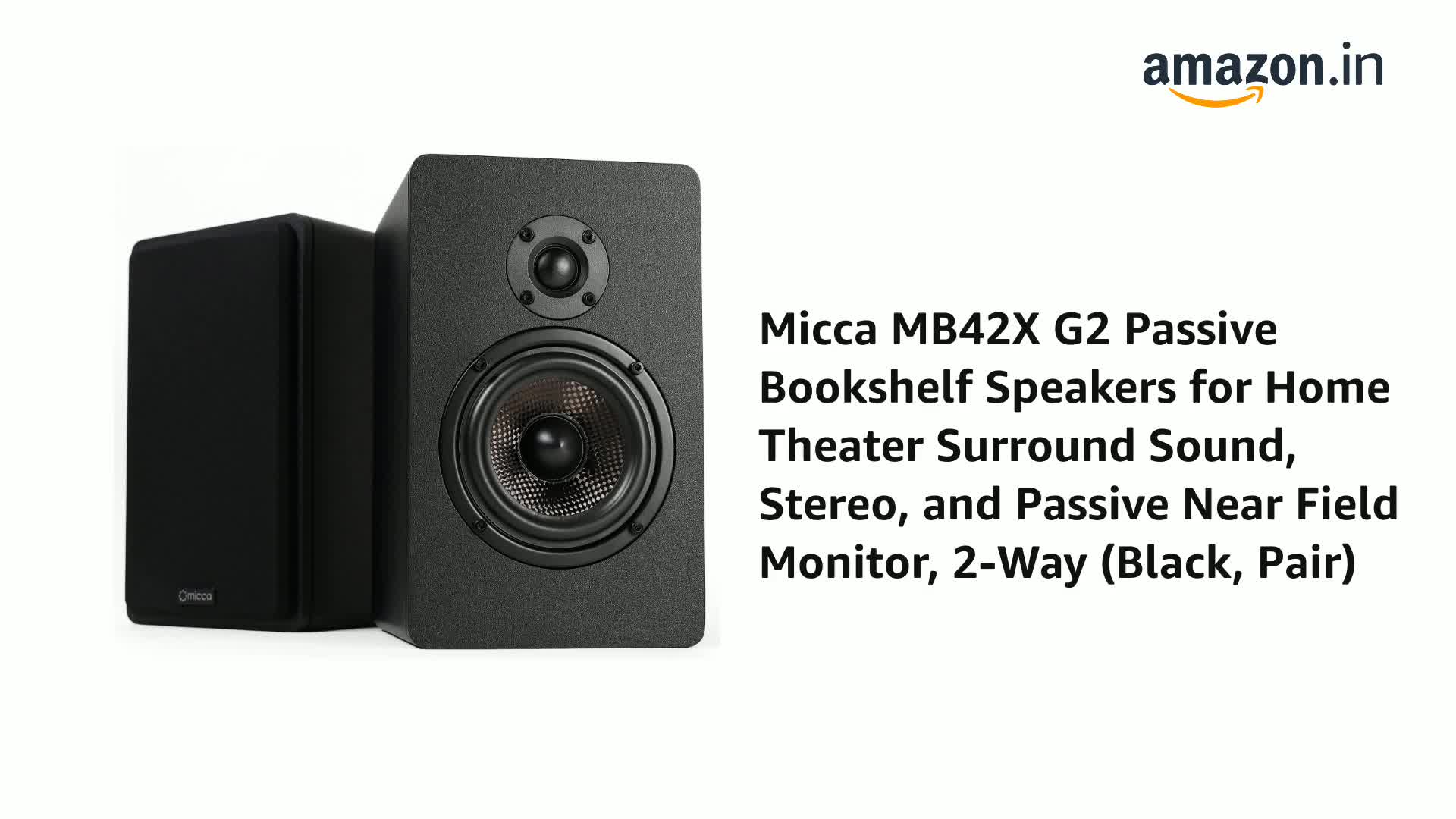 micca MB42X G2 Passive Bookshelf Speakers for Home Theater