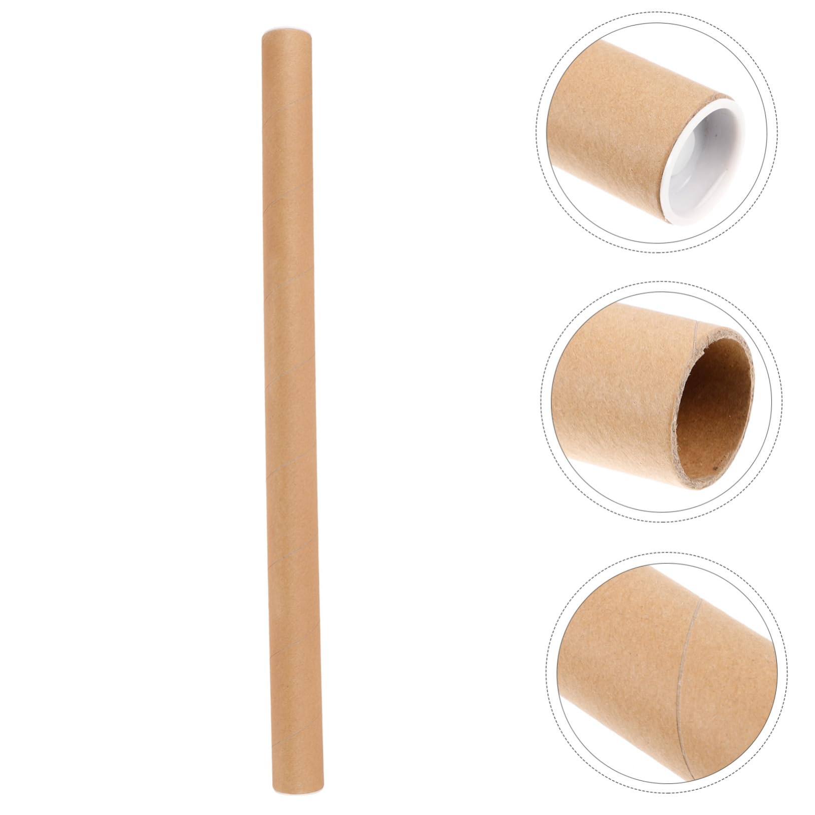 SHINEOFI Tubo De Cartón Kraft Redondo 50x10 Cm Resistente Para Pósteres y Documentos Tapa, Reciclable y Portátil Para Envío y Almacenamiento De Arte
