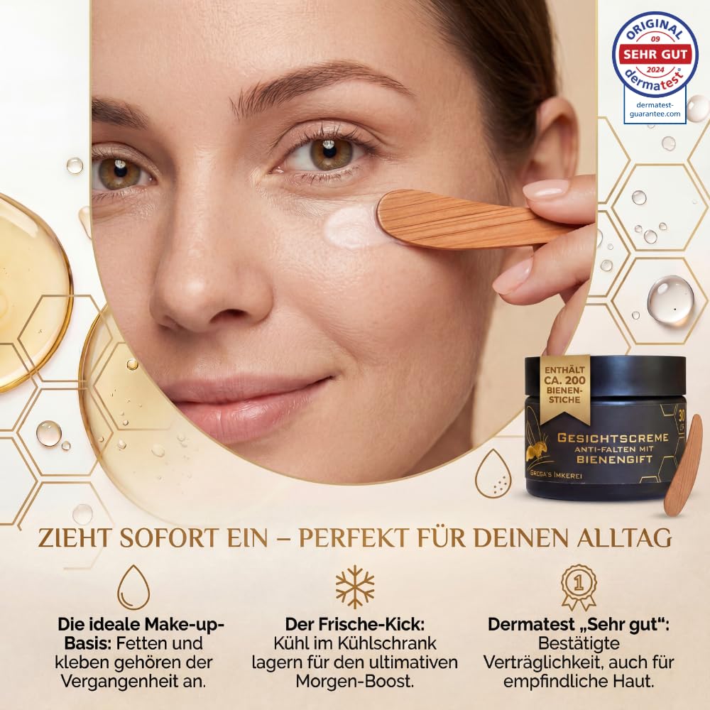 Gregas Bienengift Anti-Aging Gesichtscreme Hyaluron Manuka LSF 30 1x 50ml
