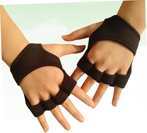 Miniatura 7 de Healifty Non-Slip Fingerless Gym Gloves for Men Women Silicone Grip Padded Weight Lifting Half Gloves with Wrist Strap Sweat-Wicking Workout Hand