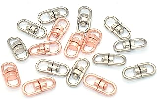 Metal Swivel Snap Hooks Connector swivel Joint Double Ring swivel Keychain Hook Connector Hardware Accessories (Silver)