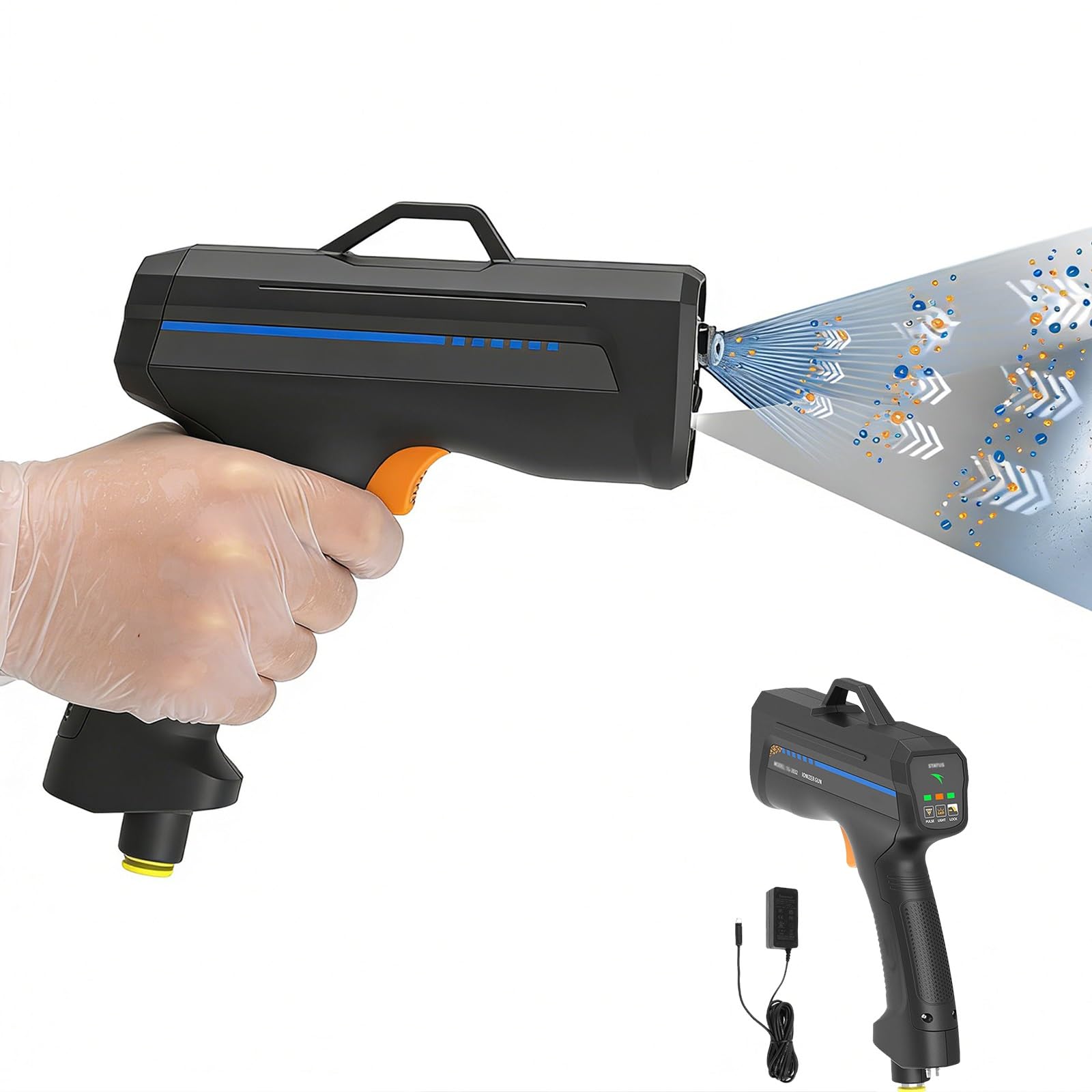 Pistole ad aria compressa antistatiche, bilanciamento ionico a scarica statica, pistola antistatica portatile, con spia di rilevamento polvere, funzione di allarme anomalia(Economy Type)