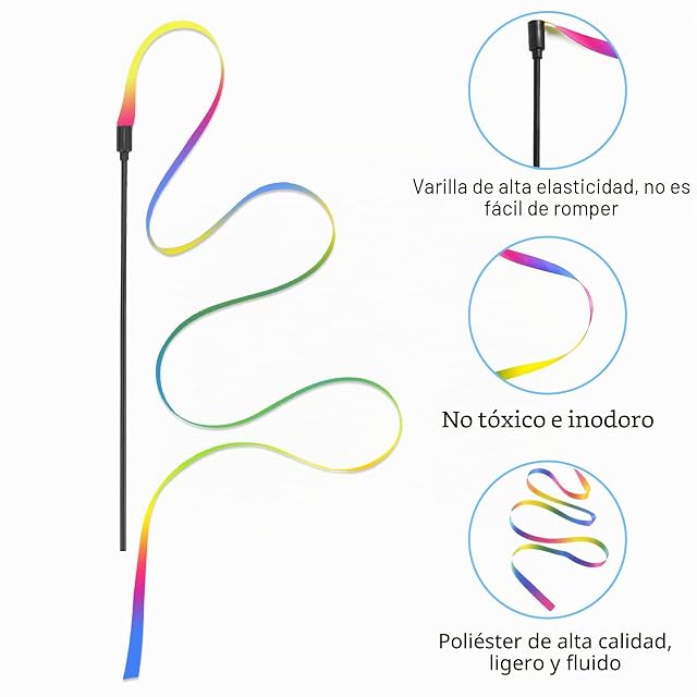 Foto 3 de 6 de Kzouenzu Juego De 4 Varitas para Gatos, Varita Interactiva para Gatos De 28 Cm
