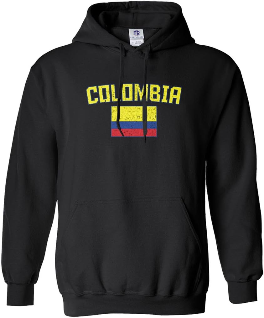 Threadrock Men's Colombia Flag Hoodie Sweatshirt
