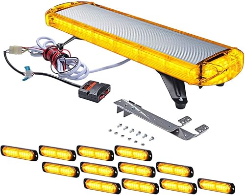 Corp - Baliza de emergencia multifunción de 30 pulgadas, 56 LED, barra de luz para techo y 12 x 10 LED ultra delgada, lámpara intermitente para