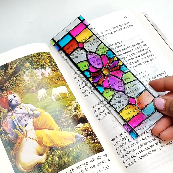 Image of The Crafthives Mandala Glass Painting Kit | DIY Stained Glass Mandala Art Set with Acrylic Frames, Colours, Brushes & Outliner | Creative Glass Painting Craft Kit for Kids Beginners Adults