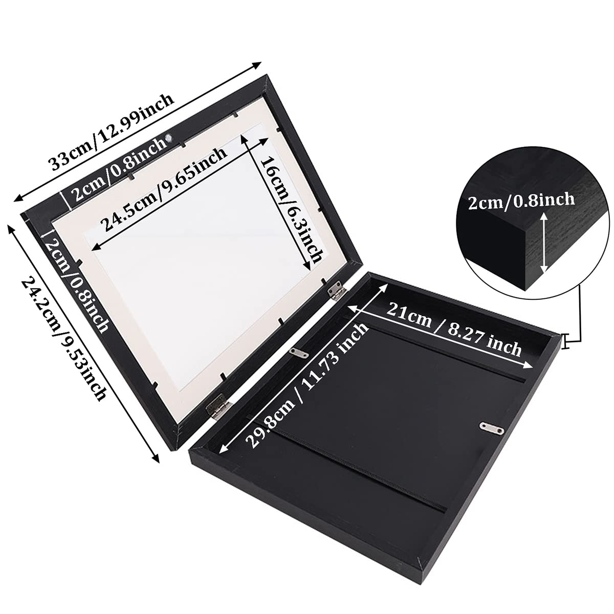 Cadre Dessin Enfant à Changer, Cadre Photo D'art pour Enfants, Cadre Ouverture Frontale A4 pour Stockage D'art Enfants, Cadre D'affichage D'œuvres D'art, Capacité 150 Œuvres D'art (1Pcs Noir)