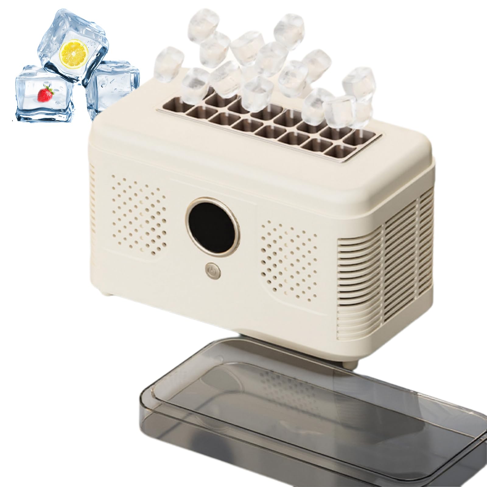 Máquina de hielo portátil de 150W para encimera con pantalla y 16 cubos 8
