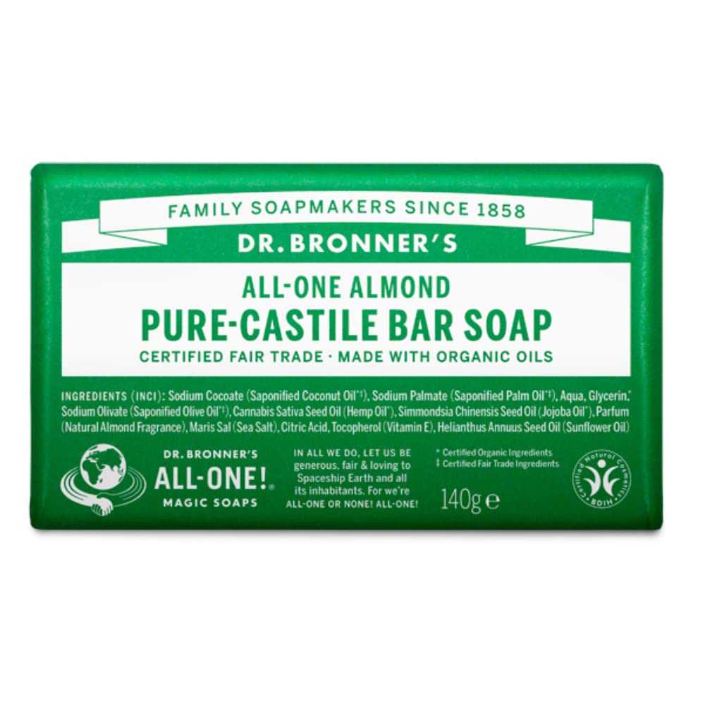 DR BRONNERs OBAL05 All-One Hemp Almond Pure-Castile Bar Soap 5-ounces