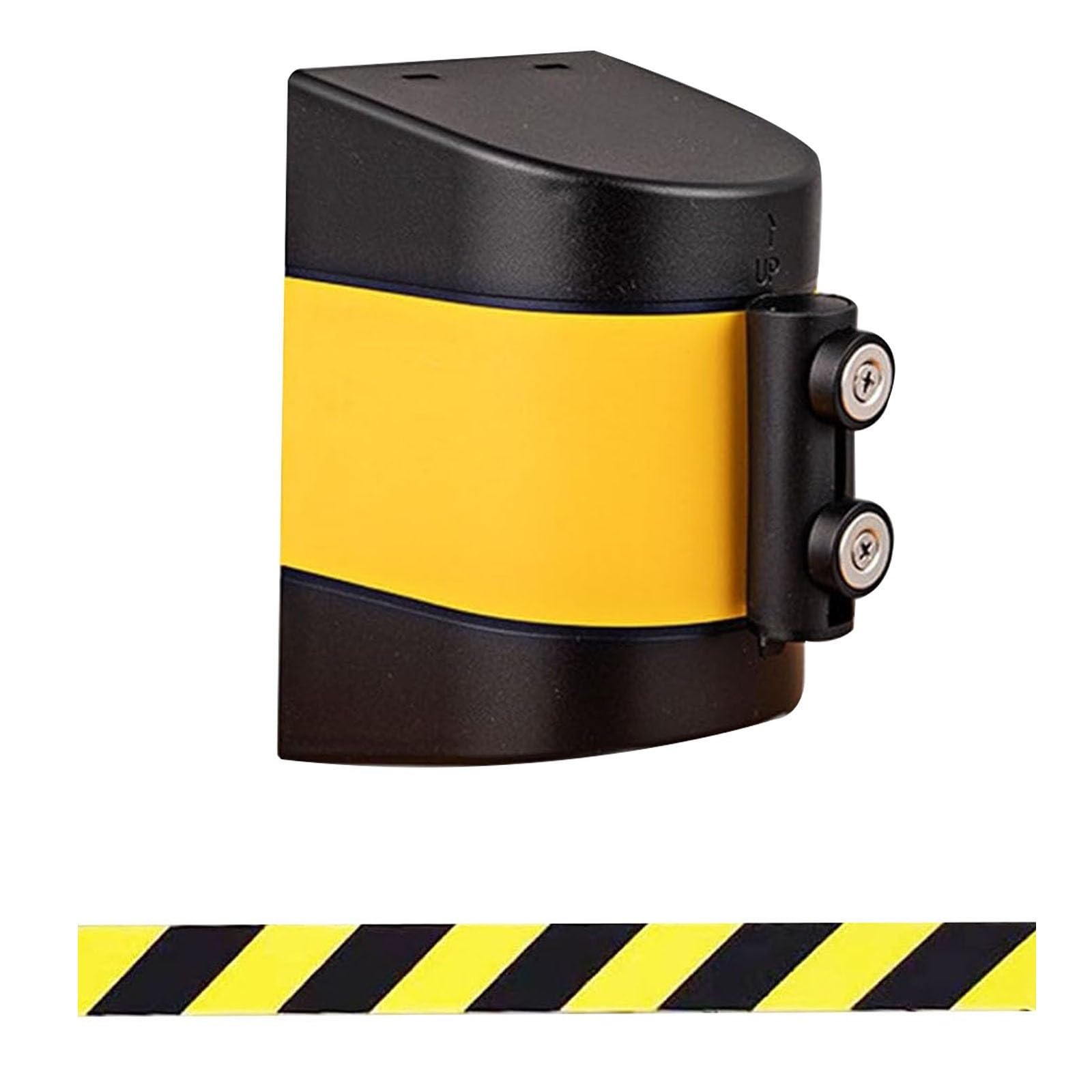 YNIYUJKL Magnetic Retractable Belt Barrier - 16.4Ft Heavy Duty Wall Mount Safety Cordon, Yellow & Black, Perfect For Crowd Control & Event Management, Strong Magnetic Suction,A-2M/6.6FT