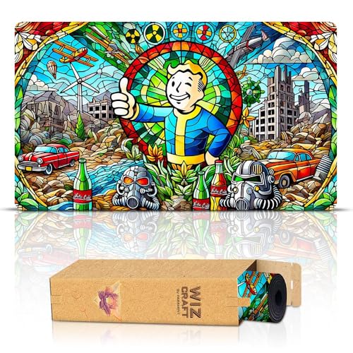 Wizcraft Gaming Stained Glass Apocalypse (Stitched) - MTG Playmat - Compatible with Magic The Gathering Playmat - Play MTG, YuGiOh, TCG - Original Play Mat Art Designs & Accessories