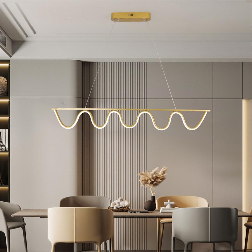 Lustre LED à ondes longues architectural au design minimaliste suspendu - 8