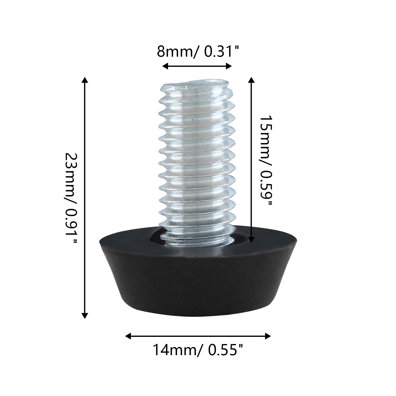 Set 20 Piedini Regolabili Per Mobili - Filettatura M8, Inserti 16mm | Livellatori Per Tavoli E Sedie - Foto 13