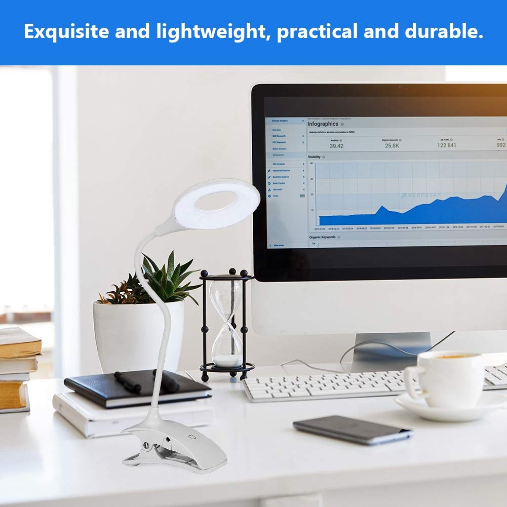 Flexibele Clip-on Tafellamp LED Klem Lezen Studie Bed Laptop Bureau Helder Licht