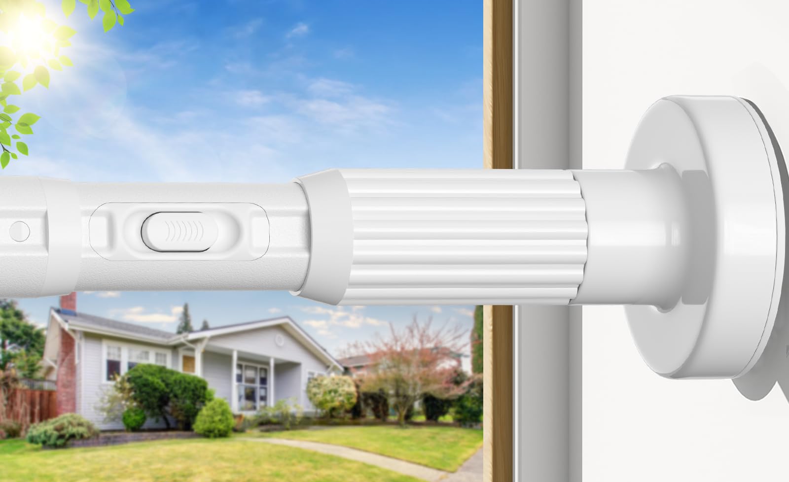 AIZESI White Shower Curtain Pole 104-322Cm, Extendable Curtain Poles Extra Long Tension Rod, Shower Curtain Rail Room Divider Curtain Rod, No Drill Heavy Duty Tension Rod