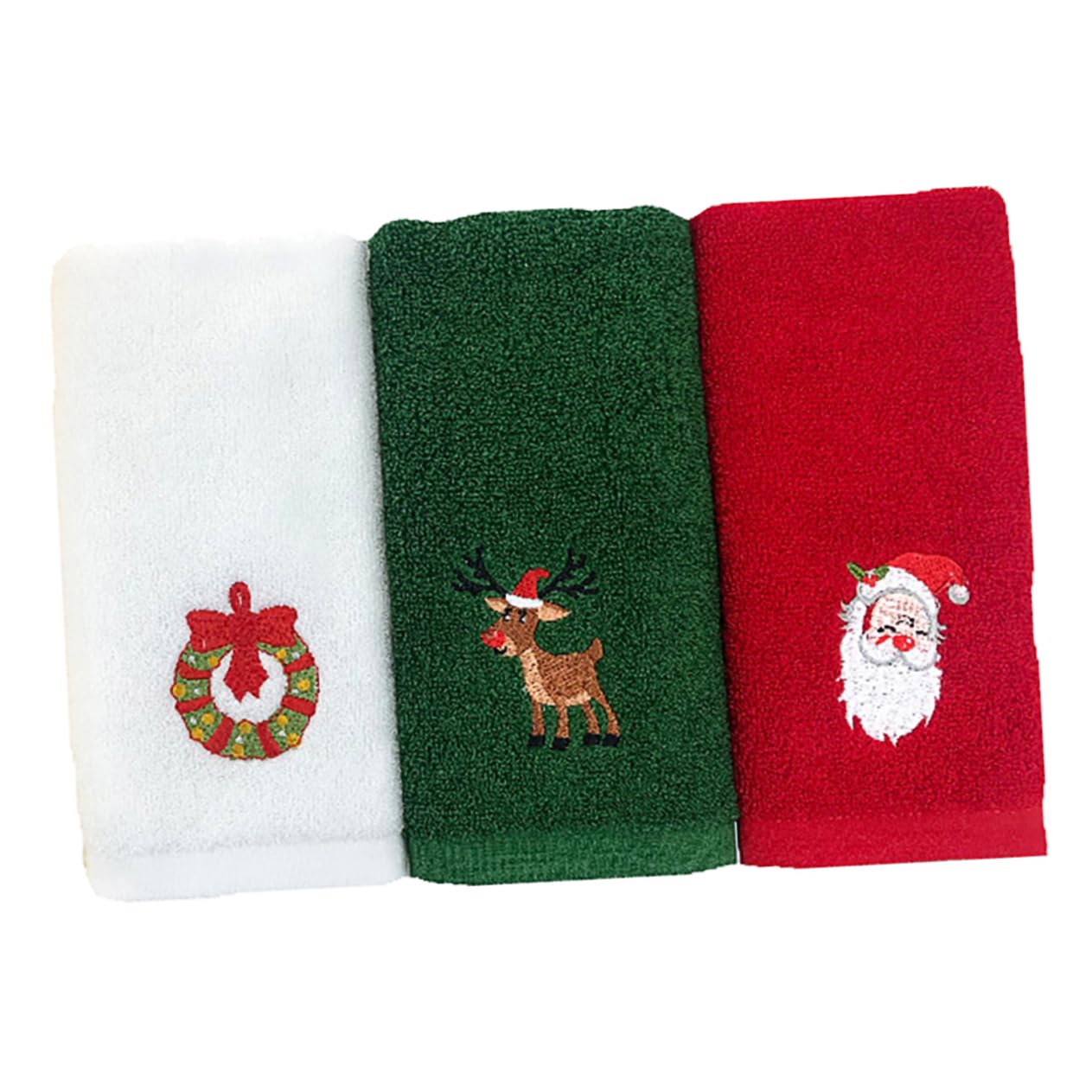 Toallas de mano navideñas bordadas en algodón para decorar el hogar y hoteles