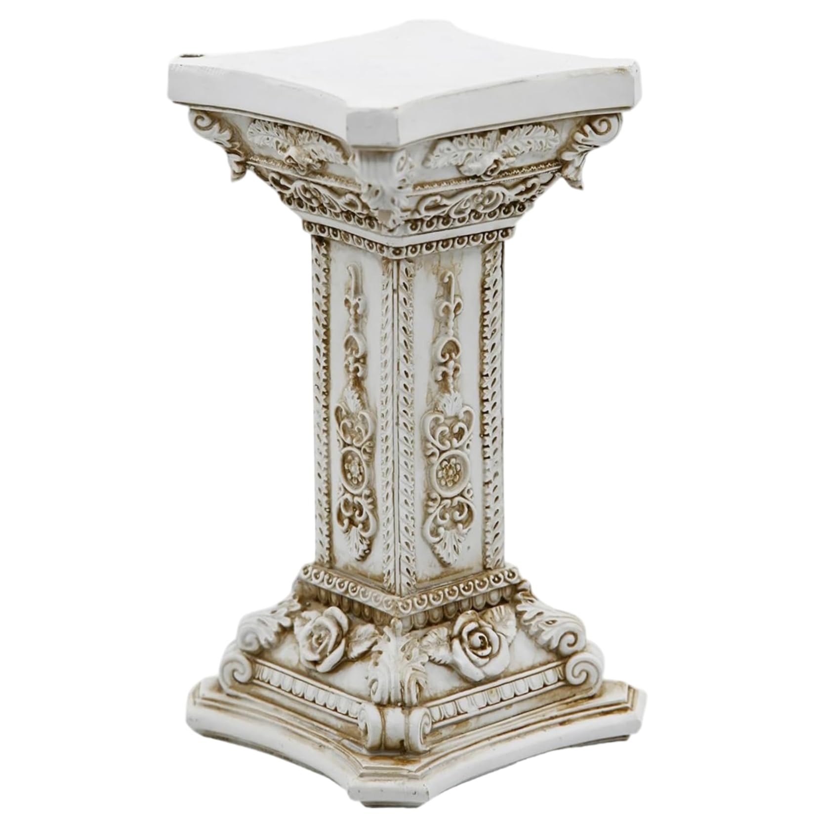 Hotainoys Roman Columns and Pillars, Classic Roman Column Pedestal Resin Garden Pillar with Elegant Carvings for Outdoor & Indoor Decor, 5x9 inch Column Pedestal
