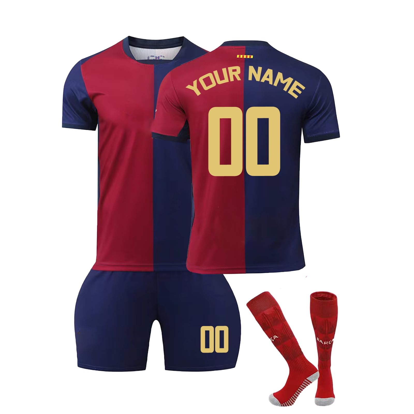 Genérico Camiseta fútbol Niño 2024 equipación de Fútbol Casa /Visitante Personalizadas con Nombre y Número Camiseta de Futbol conjunto niños y adulto camiseta de entrenamiento de fútbol,corto y Calcetines