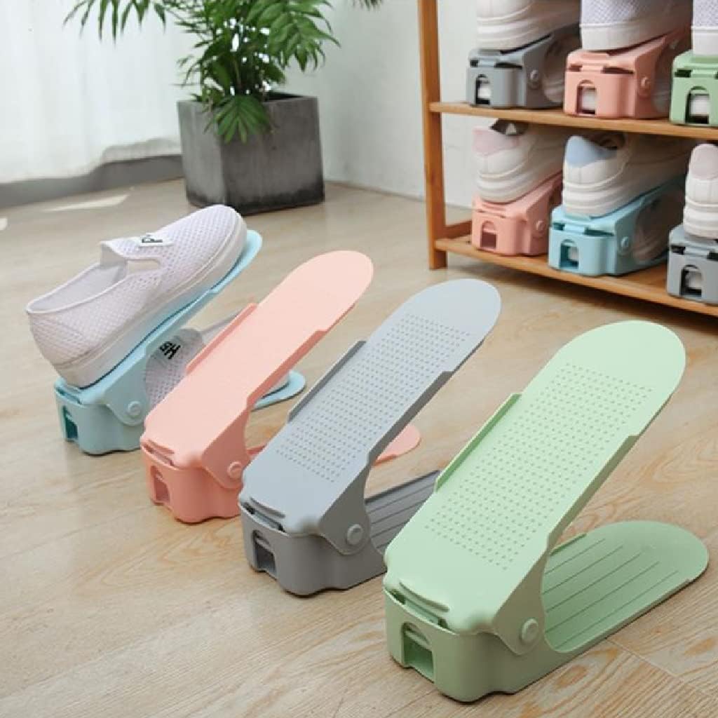 Shoe Stacker, 8pcs Adjustable Shoe Rack,Better Stability Shoe Organizer,Shoe Stacker,Space Saver, Non-Slip (Color : D) (E)