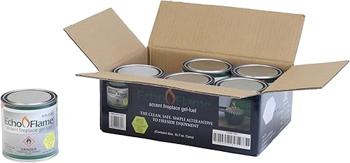 Miniatura 12 de Echo Valley EchoFlame - Combustible de gel para chimeneas interiores y exteriores (paquete de 12)