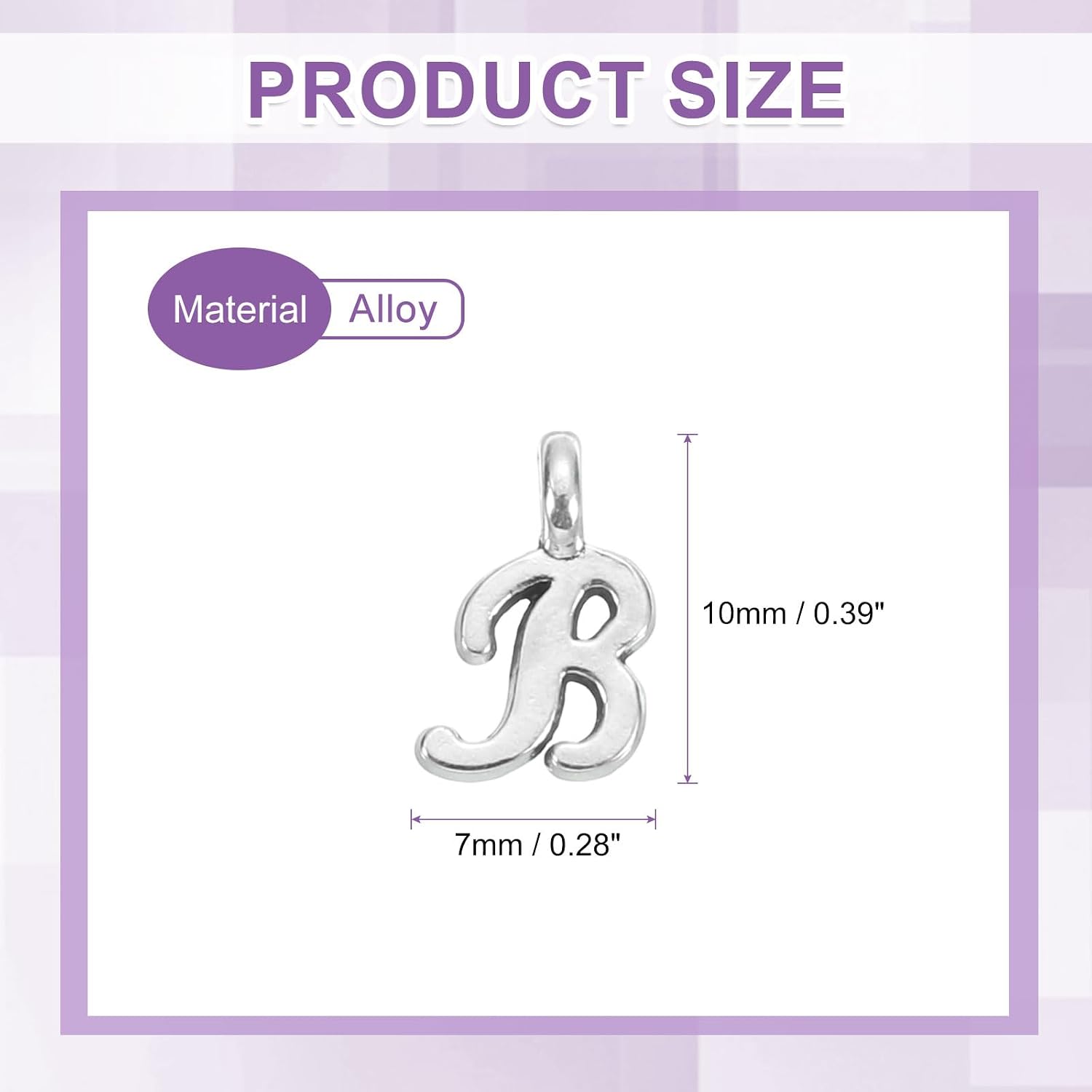 uxcell A-Z Alphabet Charm, Metal Alphabet Letter Initial Pendant Bead image 2
