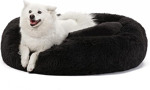 Miniatura 12 de JOLLYVOGUE - Cama para perro, cama grande relajante y antiestrés, cojín esponjoso con forma de dona para mascotas medianas y grandes (27, 30 y 36 01