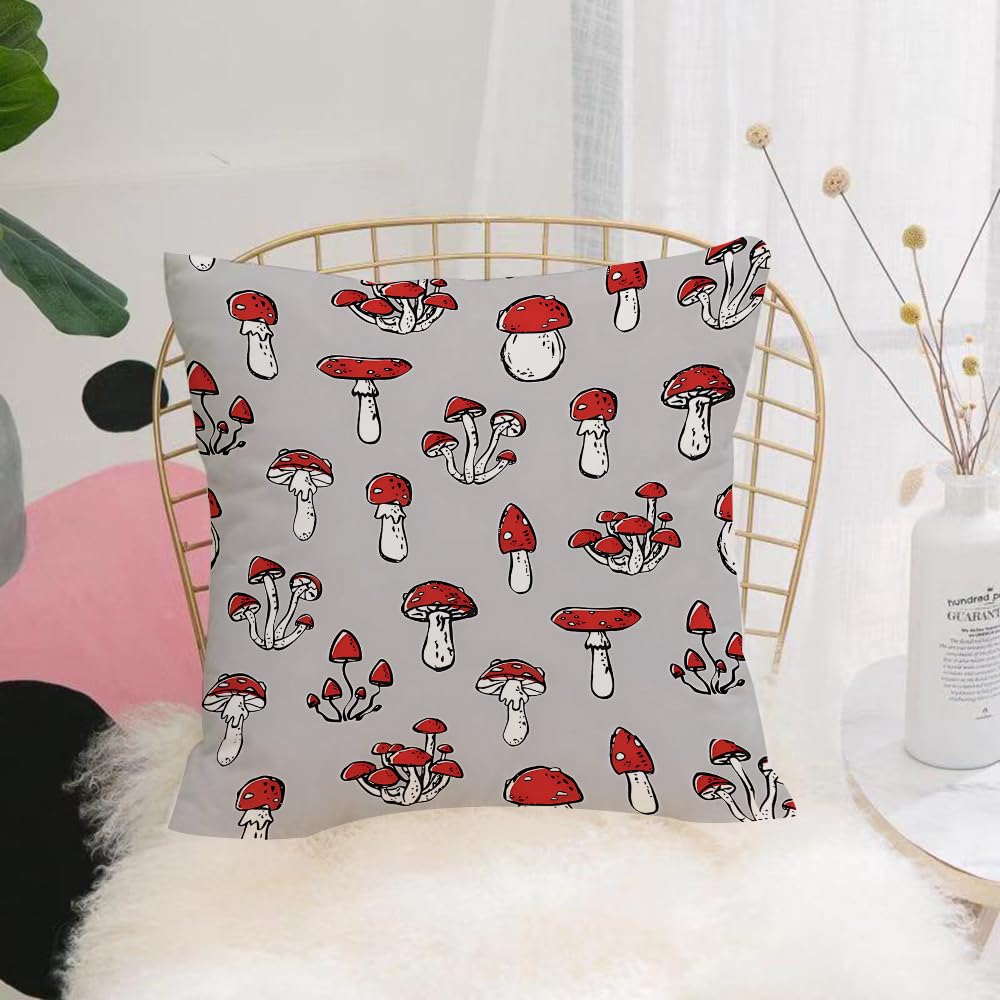 HYMSXW Cushion Cover,Throw Pillow Case Home Decorative for Living Room Bedroom Sofa Chair 20X20 Inch,with watercolor elements on an autumn theme with mushrooms.,Pillowcase 50X50cm