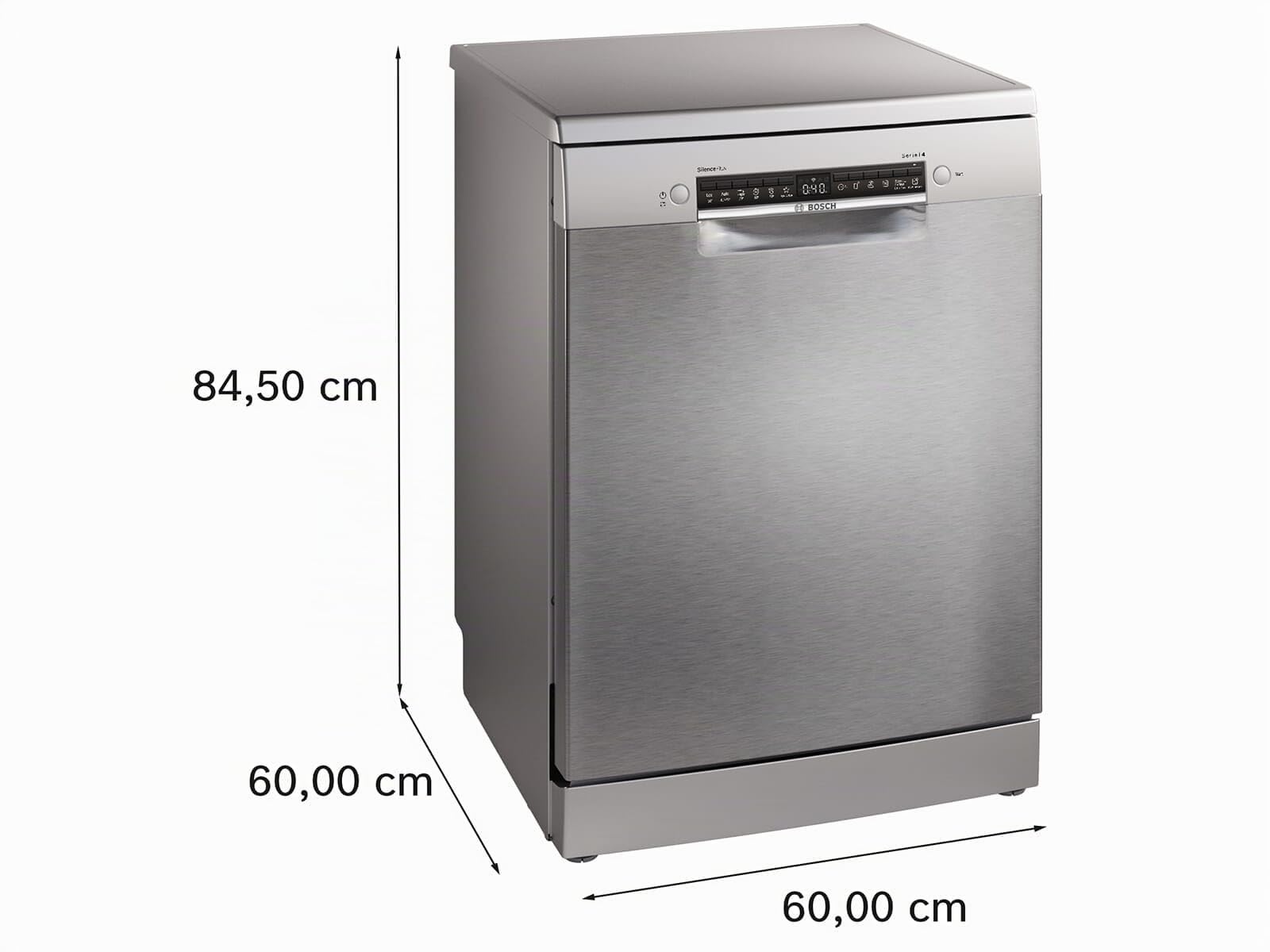 Bosch Serie 4, lavastoviglie indipendente, 60 cm, Silver Inox, SMS4EMI06E